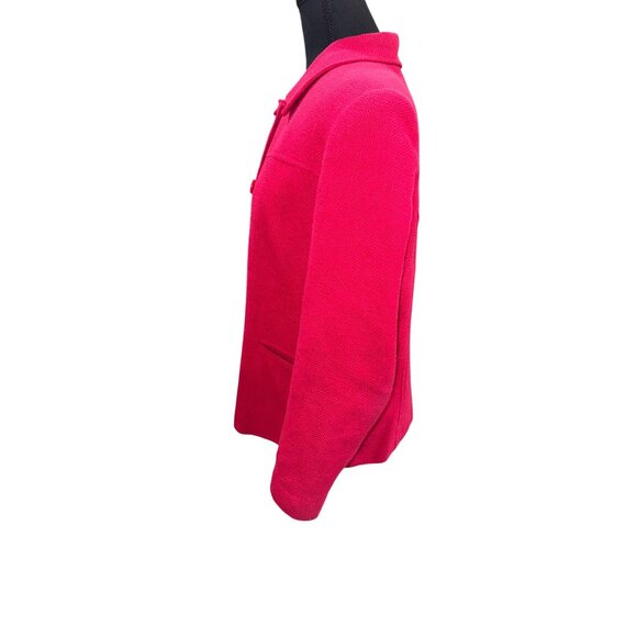 Tribeca Studio Red Blazer Jacket Sz 14 Linen Cotton Blend Sustainable Officewear - Picture 5 of 9